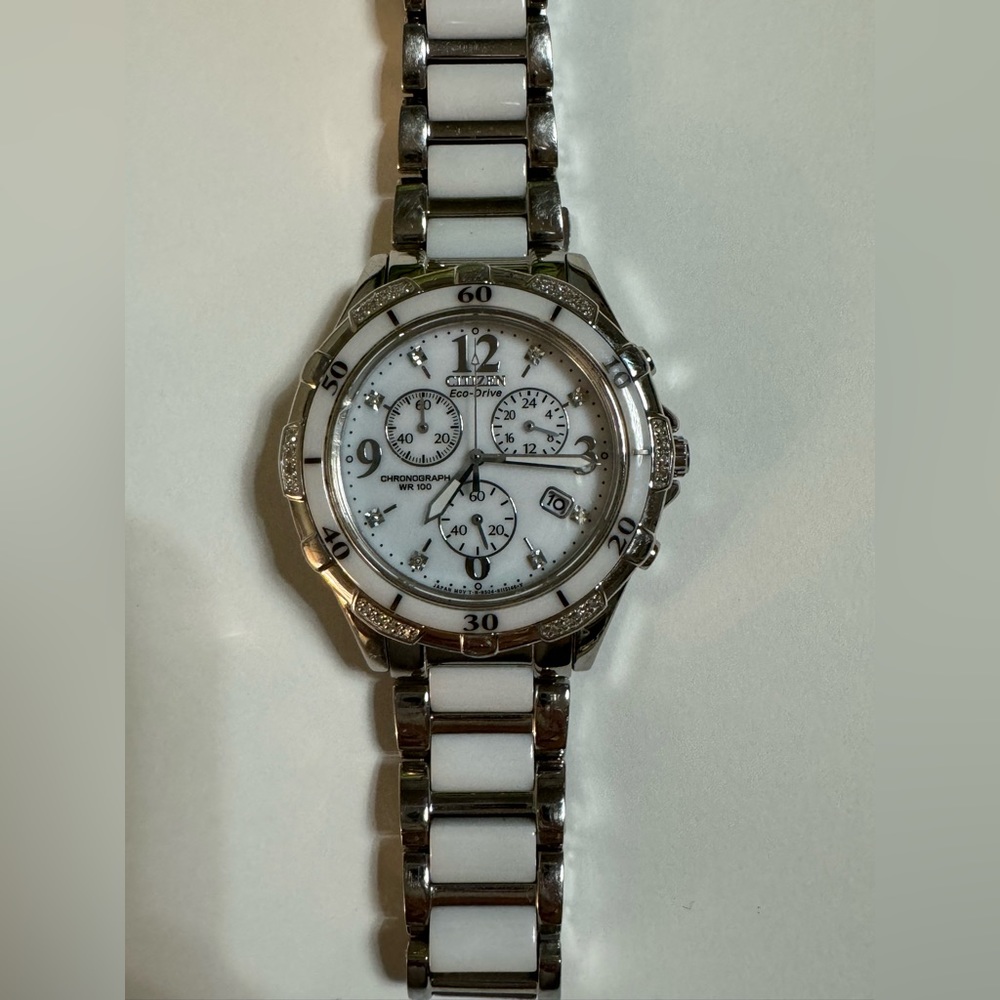Women’s Citizen Watch- White and Stainless Steel